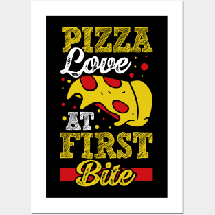Pizza love at first bite Posters and Art